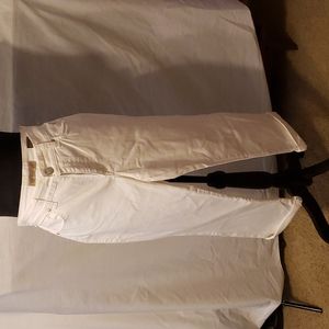 White cotton stretch capri's